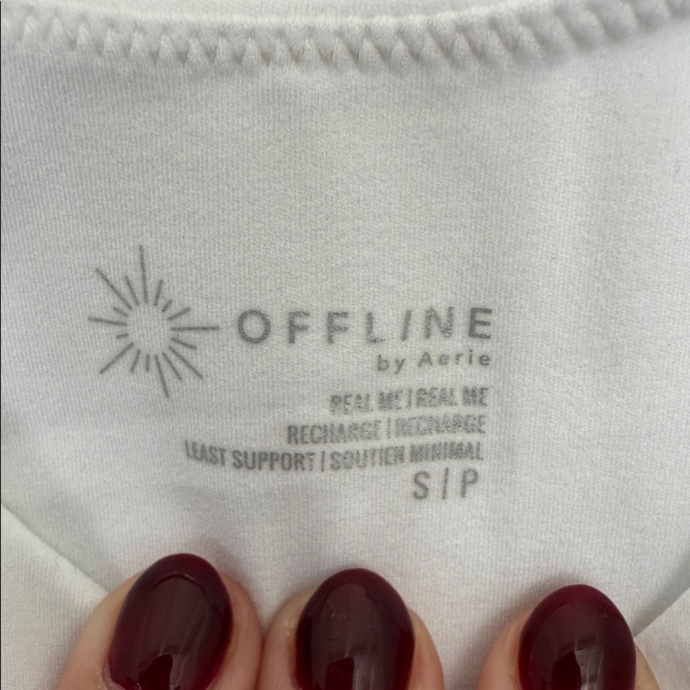 White Cropped Sports Bra - Picture 2 of 4